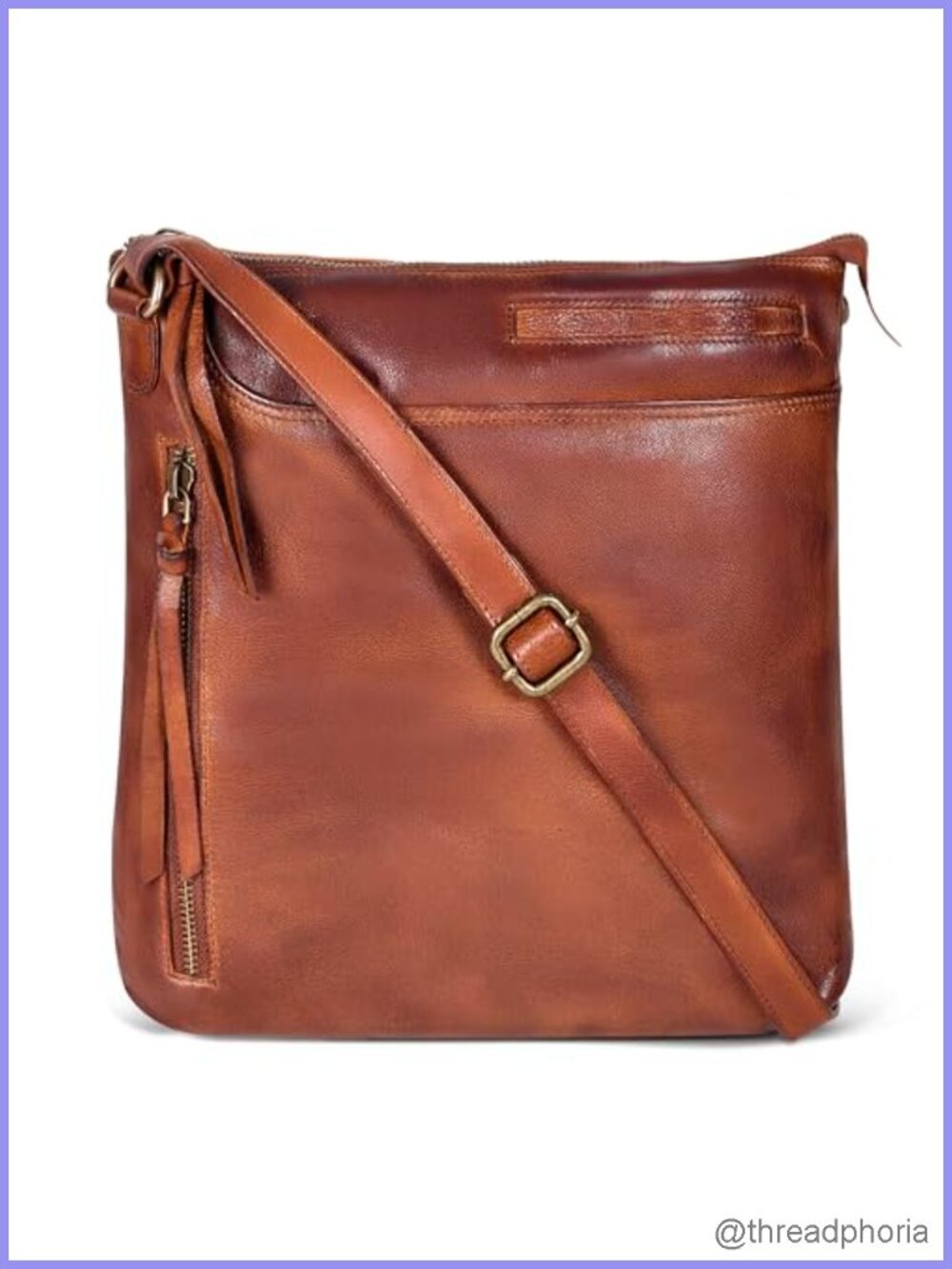 Genuine Leather Crossbody Bag Women Medium Sling Purse Adjustable Strap